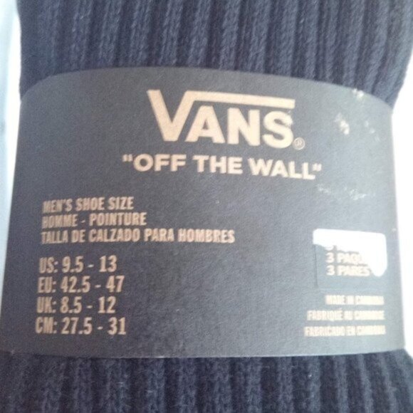 Vans Black White Backpack & 3 Pairs Vans Black Socks Men Size 9.5-13 Bundle NWT - Picture 3 of 10